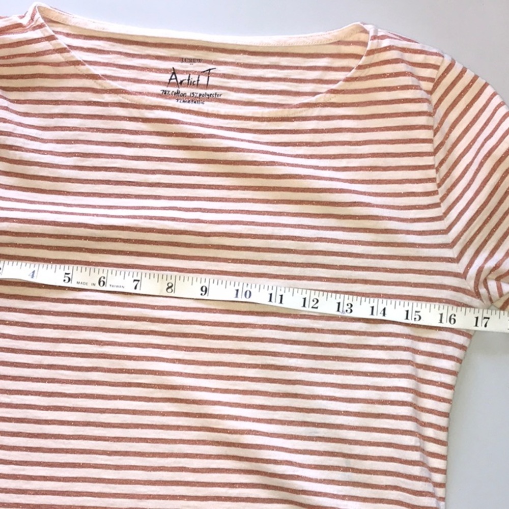 J. Crew Metallic Stripped “Artist T” Top Medium - Picture 4 of 8